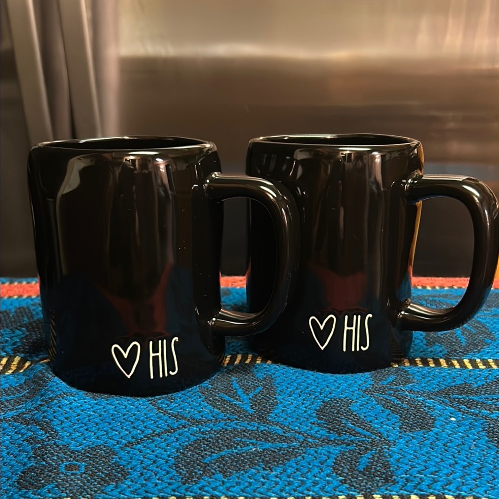 Black 'His' Coffee Mugs Set